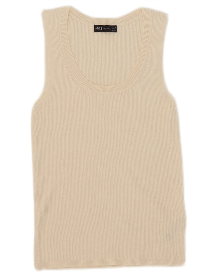 Marks & Spencer Débardeur Femme UK 12 Viscose Beige Moyen