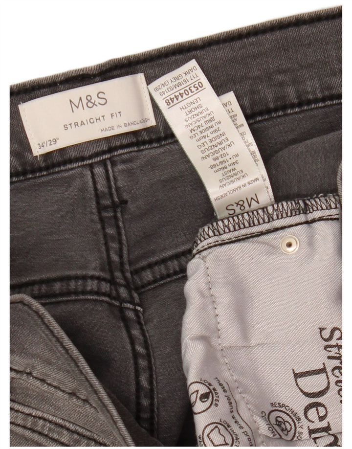 MARKS & SPENCER Jean Droit Homme W34 L29 Gris Coton