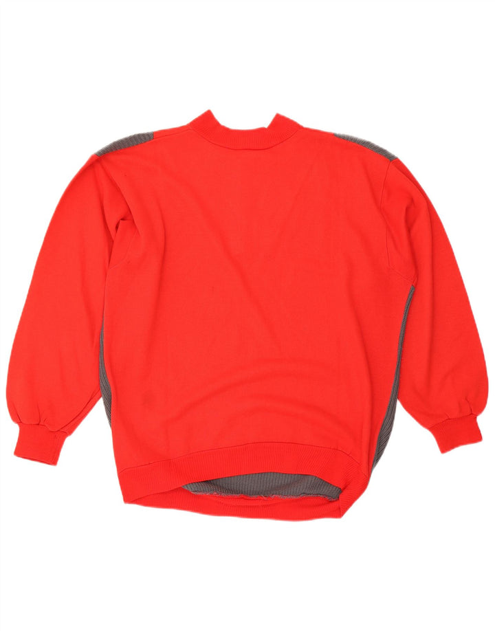 VINTAGE Sweat-shirt à col boutonné pour homme Rouge moyen Colourblock