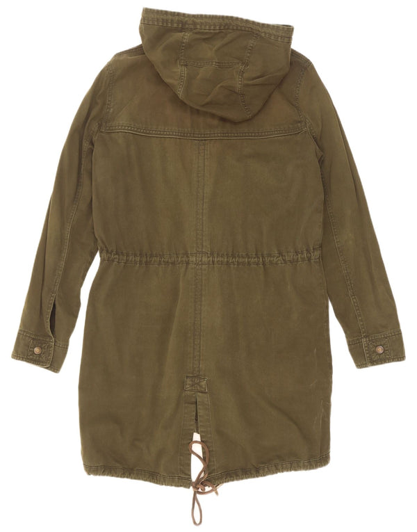 Abercrombie & Fitch Veste Parka à capuche pour femme UK 14 Coton kaki moyen