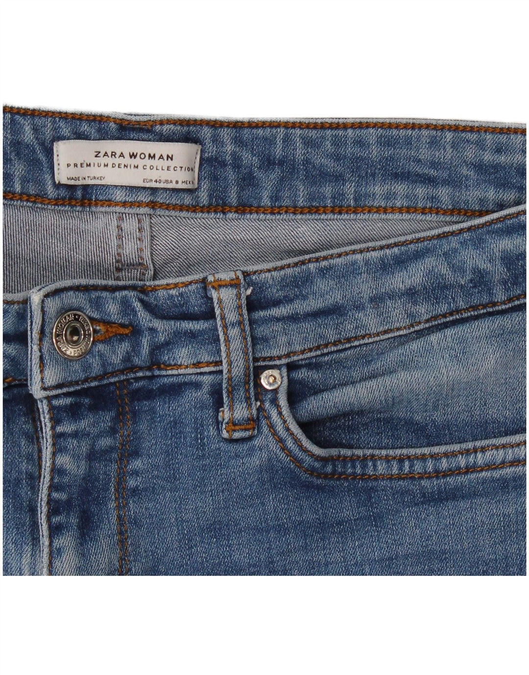 Zara Jean évasé pour femme EU 40 Medium W30 L30 Bleu