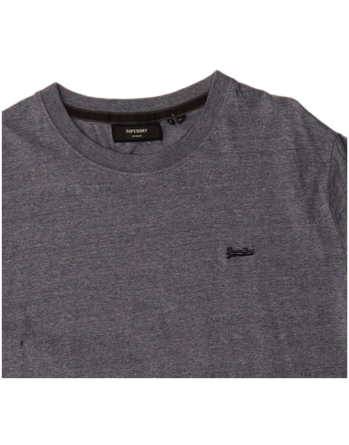 SUPERDRY T-Shirt Homme Top XL Bleu Moucheté Coton