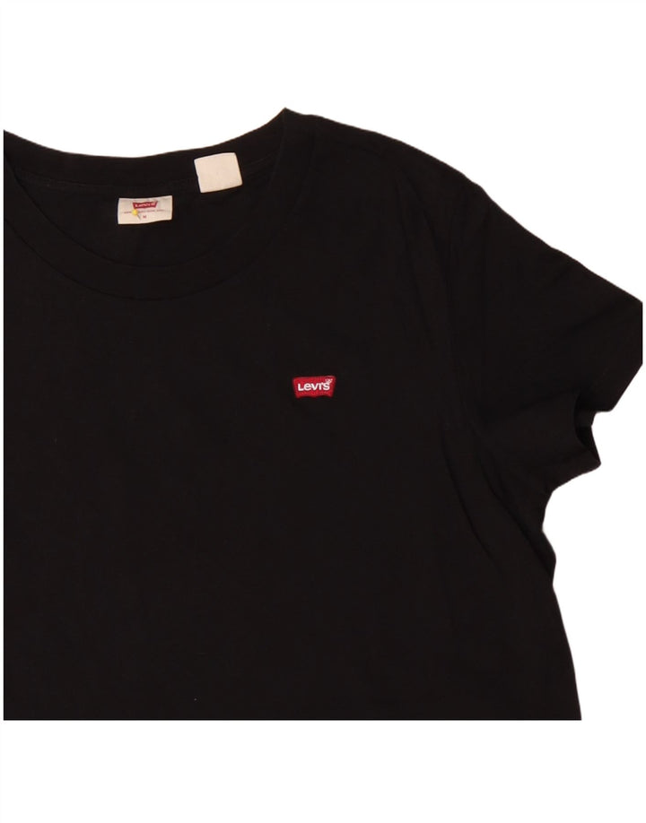 Levi's Womens T-Shirt Top UK 14 Medium Black Cotton
