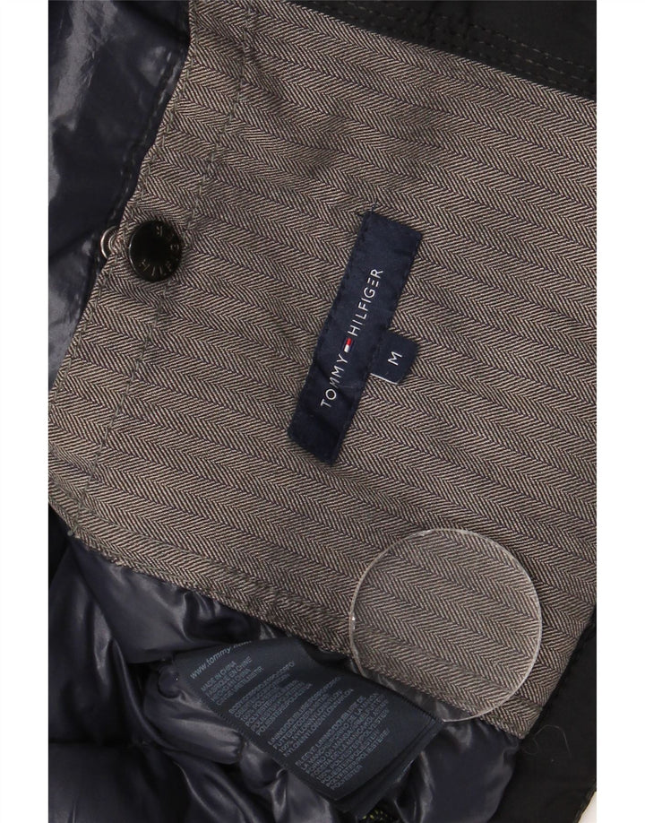 Tommy Hilfiger Manteau rembourré à capuche pour homme UK 38 Medium Noir Polyester