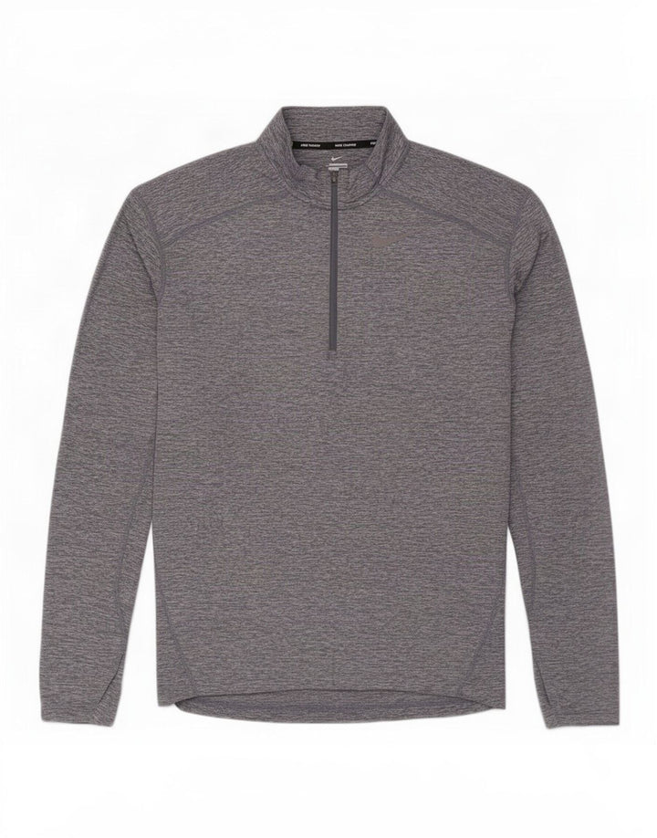 Nike Dri Fit Haut de survêtement à col zippé pour homme Gris Taille S
