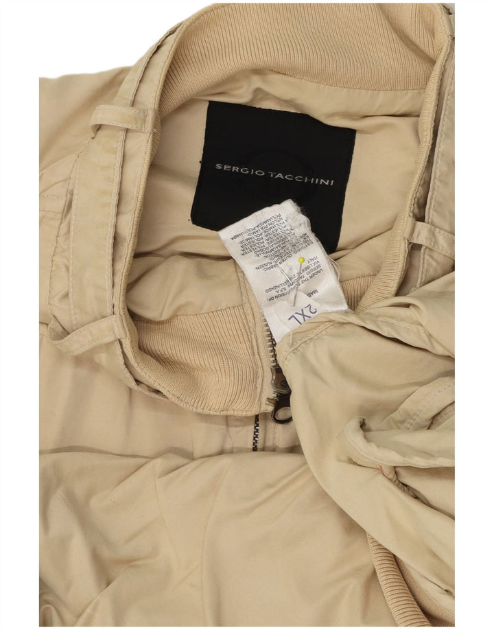 Sergio Tacchini Veste Bomber Homme UK 44 2XL Coton Beige