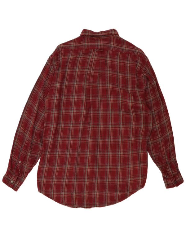 Marks & Spencer Chemise en Flanelle Homme Petit Carreau Rouge Viscose
