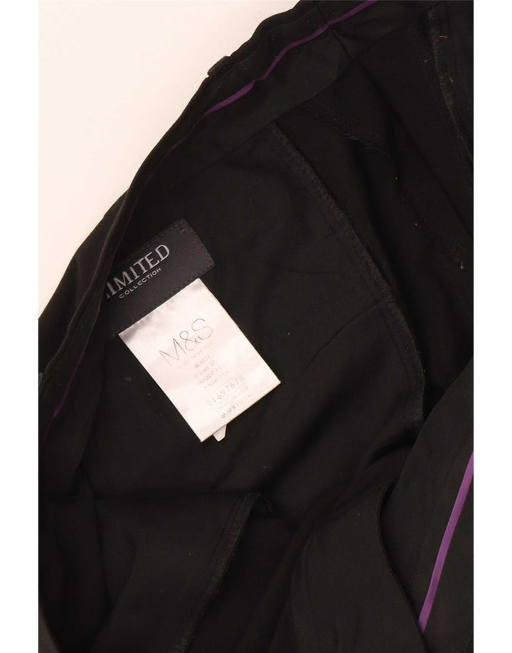 Marks & Spencer Pantalon de costume droit pour homme W32 L31 Noir Polyester