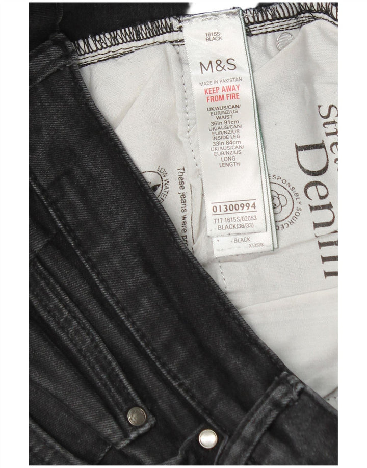 Marks & Spencer Jean Slim Homme W36 L33 Coton Noir