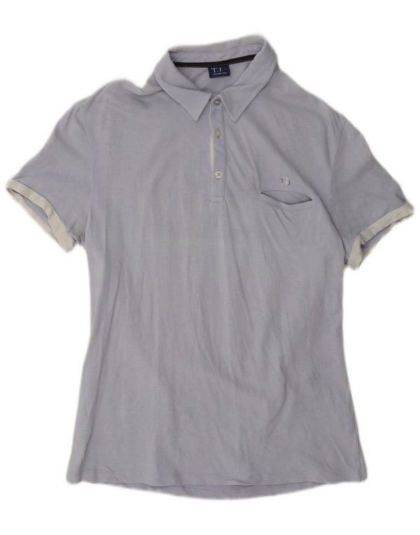 Trussardi Jeans Mens Polo Shirt Medium Blue Cotton