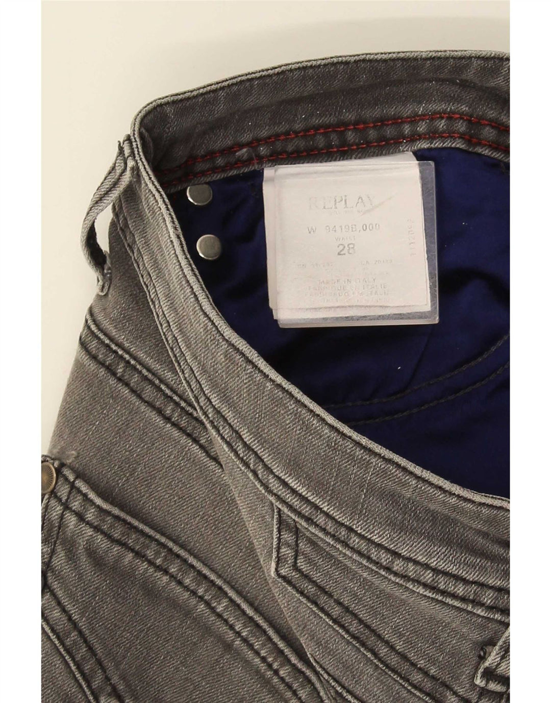 Replay Femme Mini Jupe En Jean W28 Gris Moyen Coton