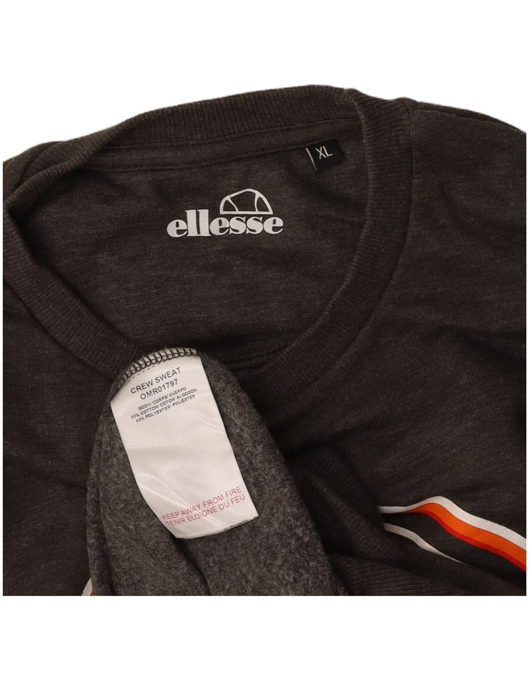 ELLESSE Sweat-Shirt Graphique Homme XL Gris Coton