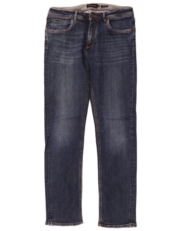 Massimo Dutti Jean slim décontracté pour homme en coton bleu EU 42 Large W32 L33