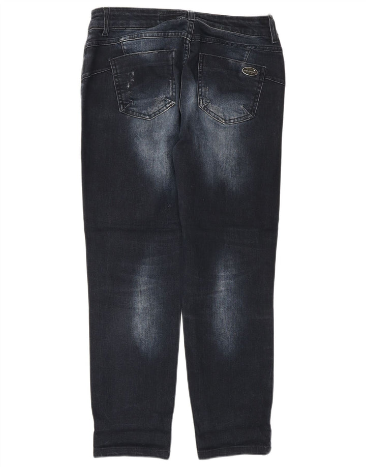 LUISA SPAGNOLI Jean slim court pour femme IT 40 Small W27 L25 Bleu marine