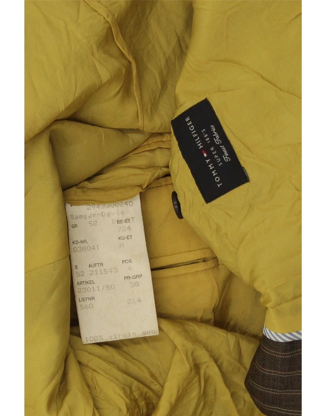 Tommy Hilfiger Veste blazer à 2 boutons pour homme IT 52 XL en viscose rayée marron