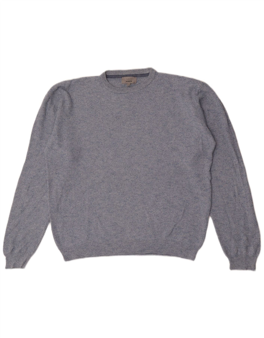Marks & Spencer Pull à col rond pour homme, grand, bleu moucheté