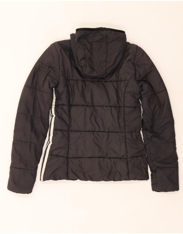 Adidas Veste rembourrée à capuche pour femme UK 6 XS Noir Polyester