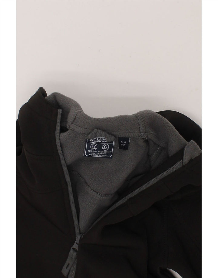 MOUNTAIN WAREHOUSE Boys Hooded Windbreaker Jacket 9-10 Years Black Vintage Mountain Warehouse and Second-Hand Mountain Warehouse from Messina Hembry 