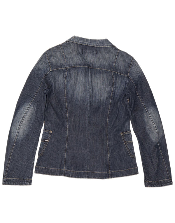 Gas Veste blazer en jean à 3 boutons pour femme UK 14 Grand coton bleu