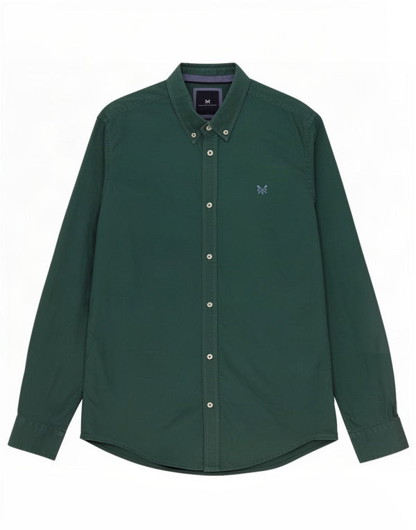 Crew Clothing Chemise Slim Fit Homme Vert Moyen Coton