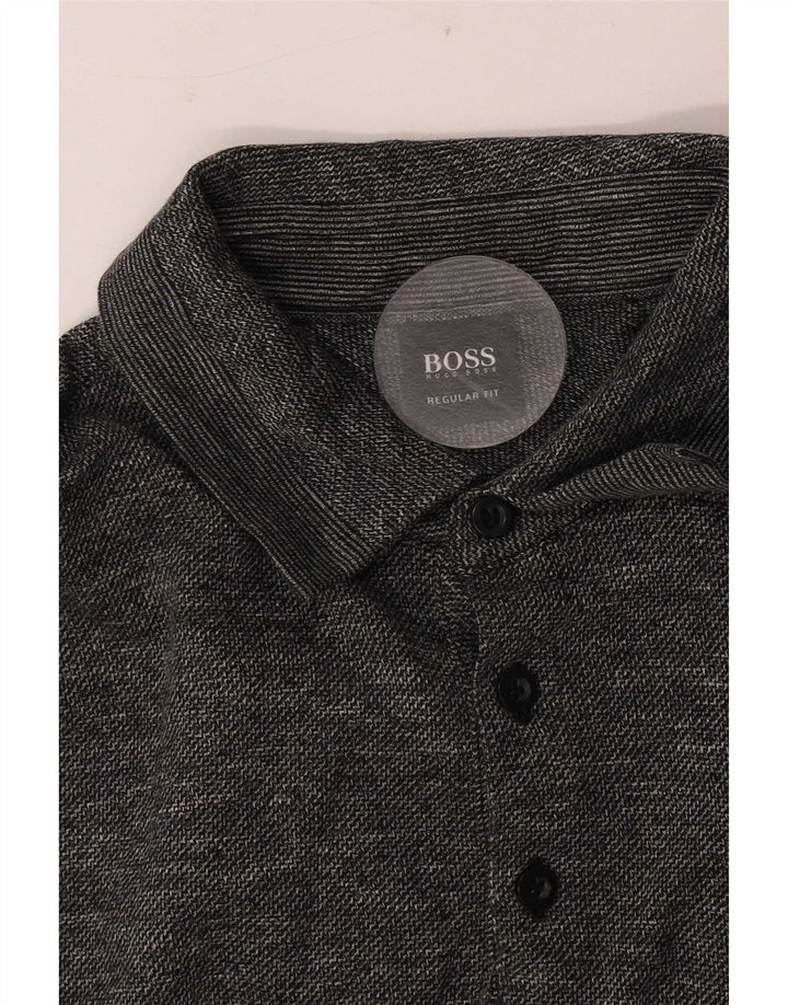 Hugo Boss Polo Regular Fit Rugby Homme Gris Moyen Moucheté