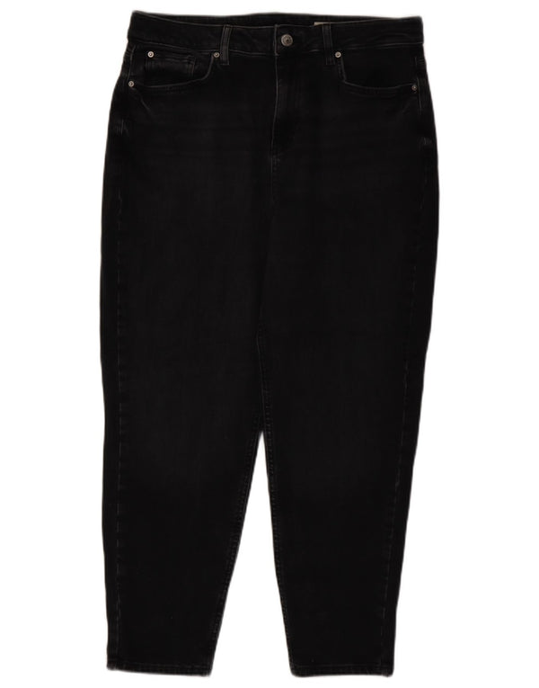 Marks & Spencer Jean Mom Tapered pour femme UK 14 Large W34 L26 Coton noir