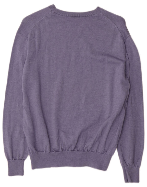 Cos Pull surdimensionné à col bateau pour femme UK 10 Petite laine bleue