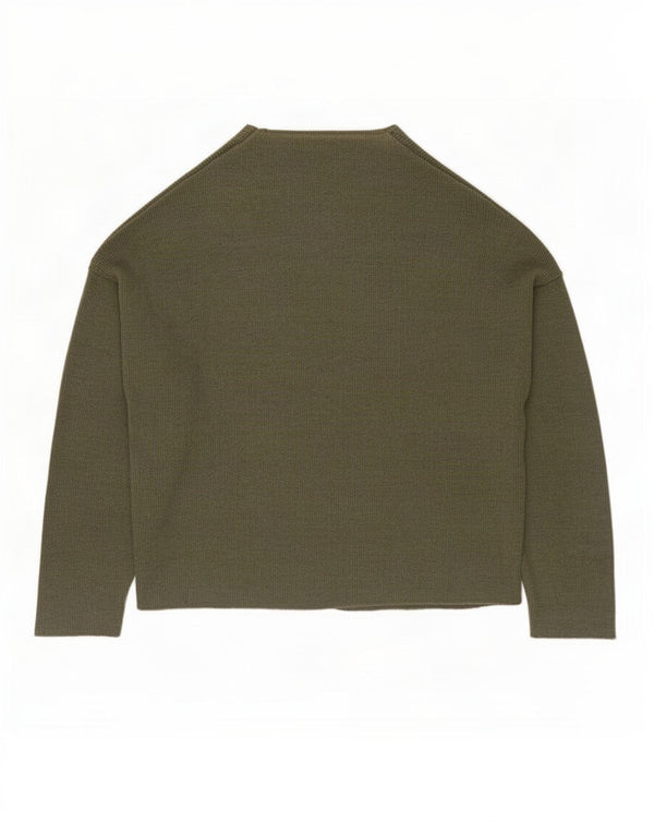 Zara Pull ample à col roulé pour femme UK 14 Kaki moyen