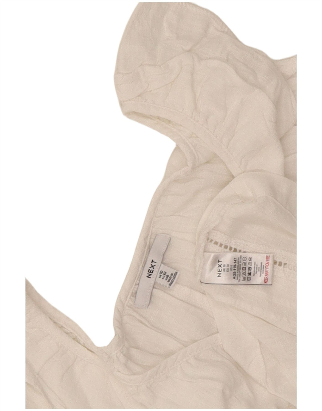 Next Chemisier surdimensionné sans manches pour femme UK 10 Petite viscose blanche