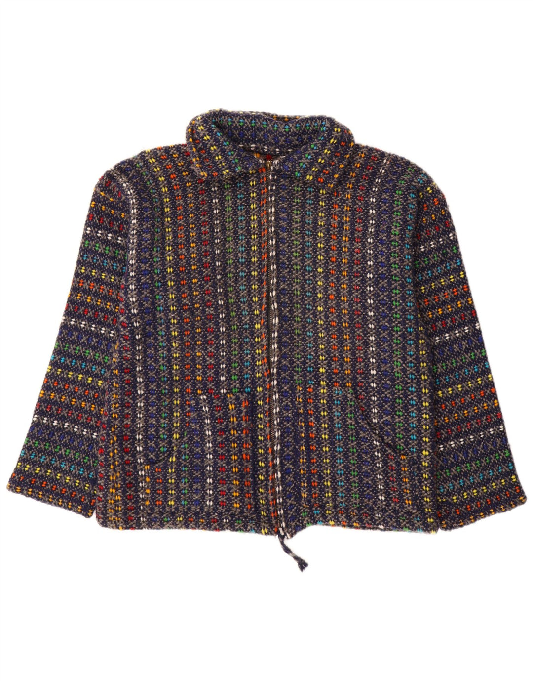 VINTAGE Pull Cardigan Femme UK 18 XL Multicolore Moucheté