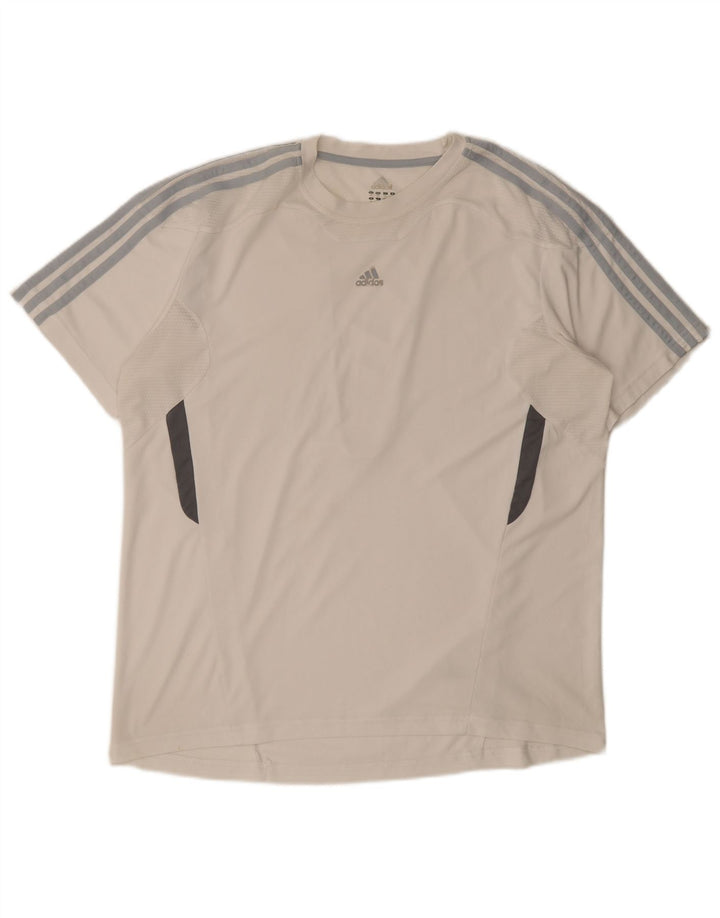 Adidas Hommes Climacool T-Shirt Top XL Blanc Colorblock Polyester