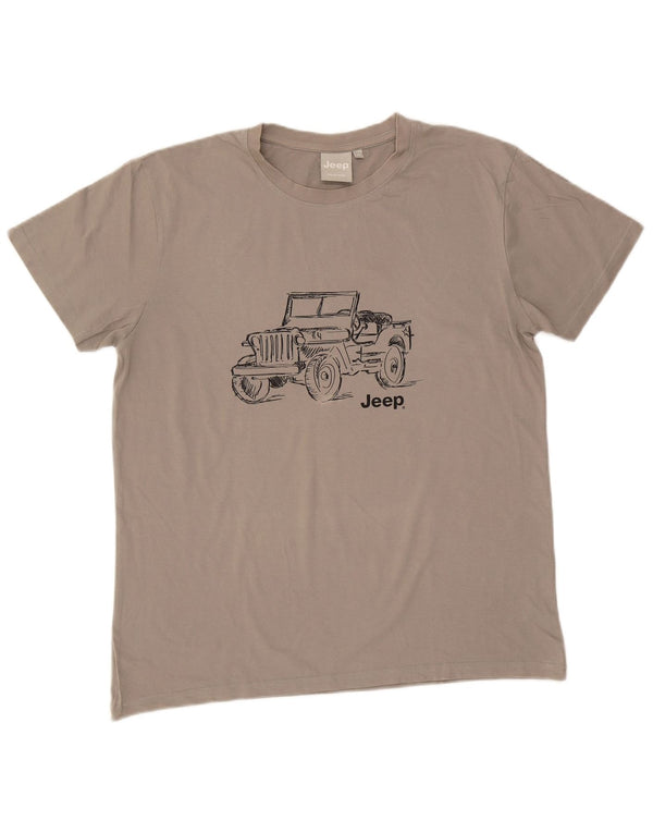 Jeep T-Shirt Graphique Homme XL Gris