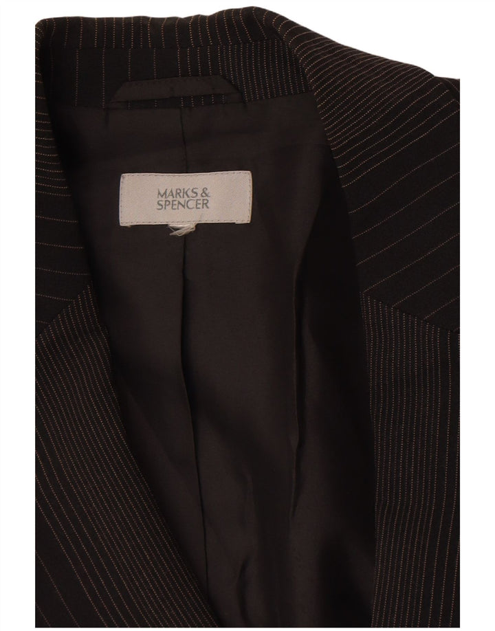 Marks & Spencer Veste blazer à 2 boutons pour femme UK 14 Grandes rayures noires