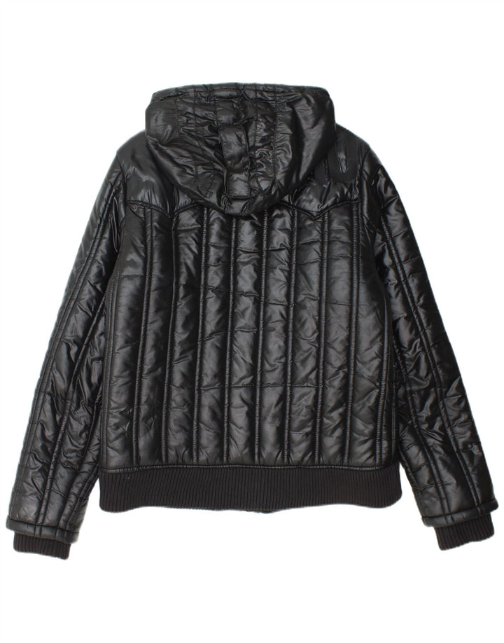 G-STAR Veste matelassée à capuche pour femme UK 16 Large Noir Polyamide