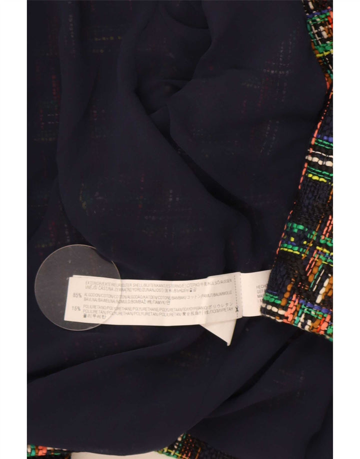 Zara Womens Crop Open Blazer Jacket UK 10 Petit coton à carreaux multicolore