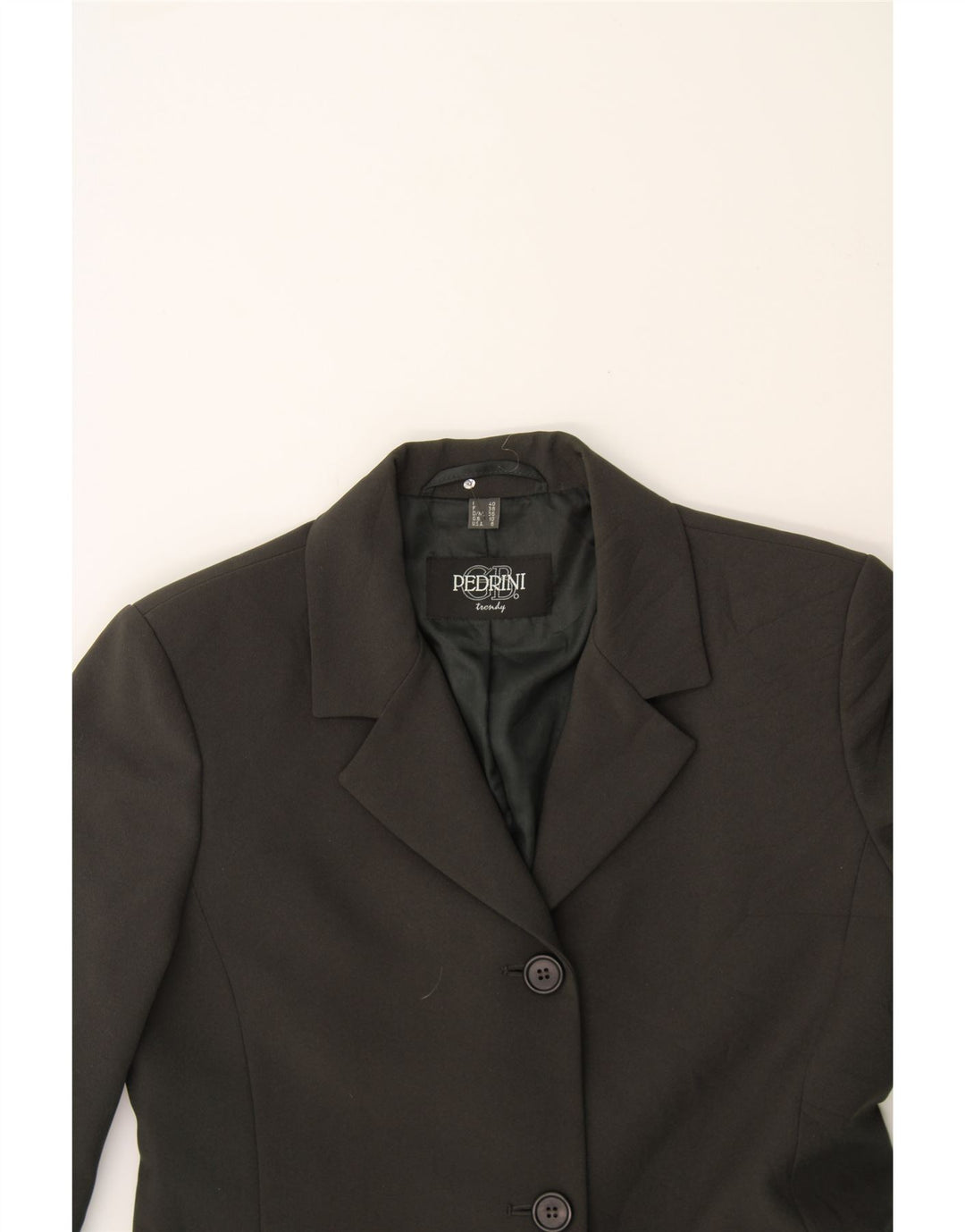 GB.PEDRINI Womens Longline 3 Button Blazer Jacket UK 10 Small Grey Vintage GB.PEDRINI and Second-Hand GB.PEDRINI from Messina Hembry 