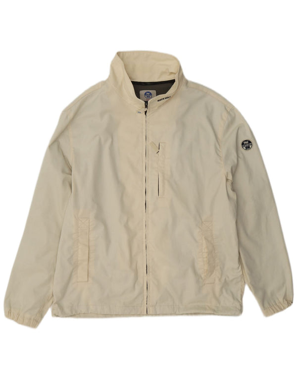 North Sails Veste de pluie pour homme UK 40 Large Off White Polyamide