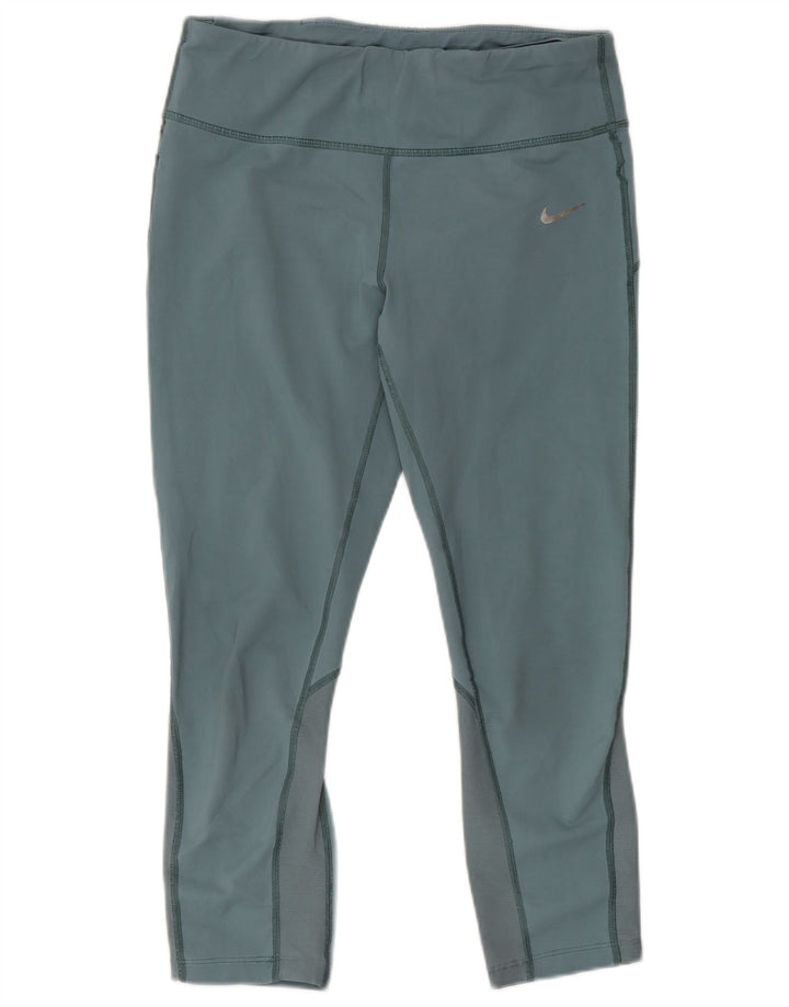 Nike Legging Capri Dri Fit pour femme UK 12 Bleu moyen Coton