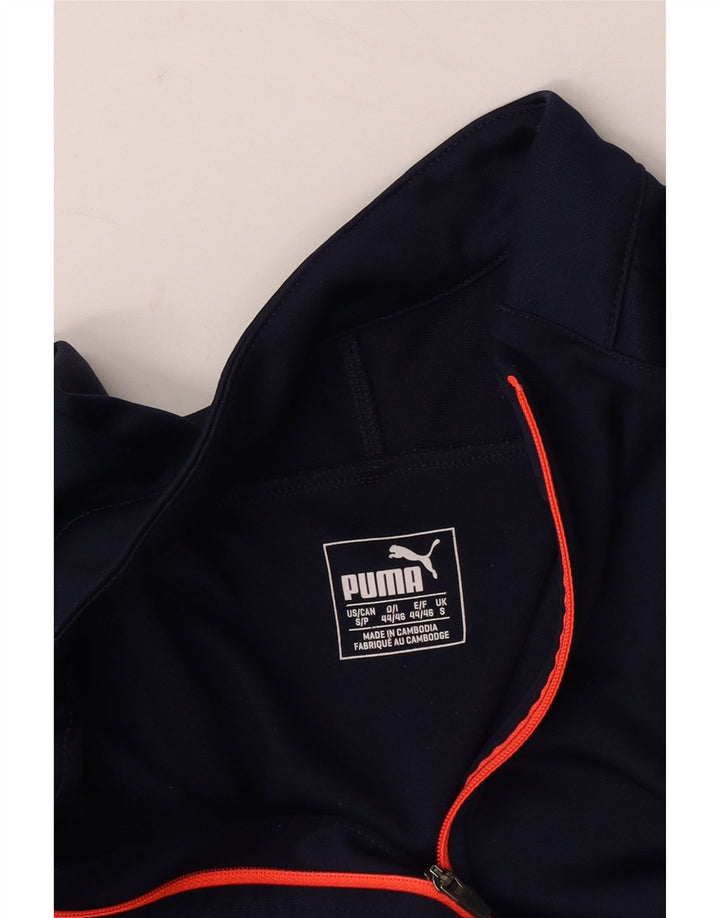Puma Haut de survêtement zippé à col zippé pour homme, petit, bleu marine