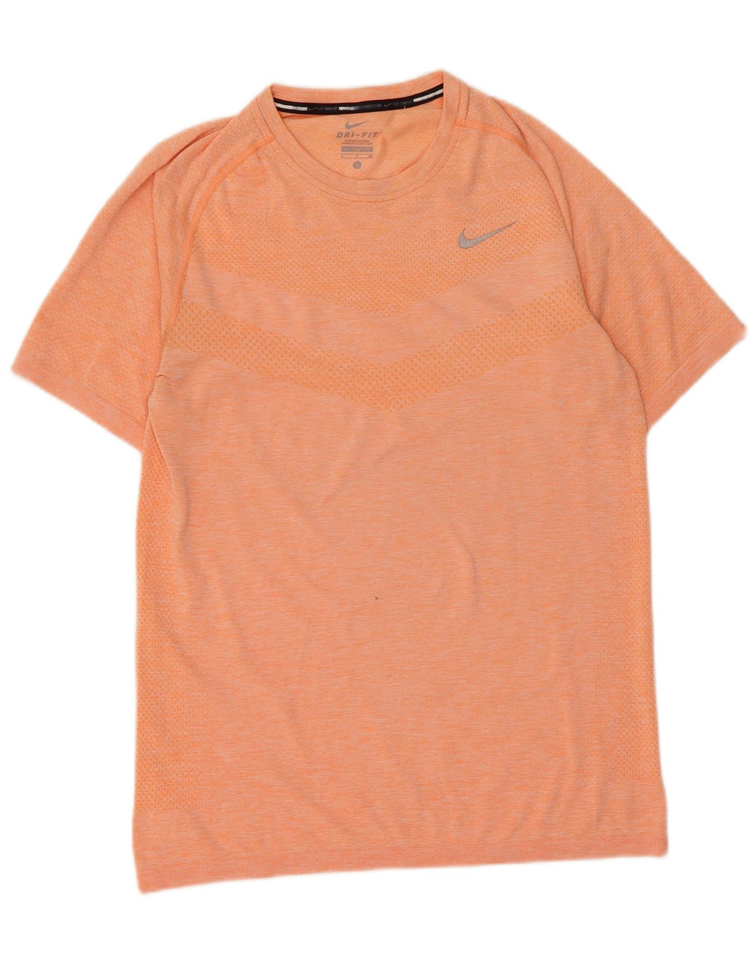 Nike Hommes Dri Fit T-Shirt Haut Petit Orange Rayé