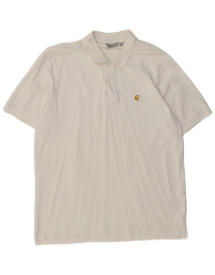 Carhartt Polo Homme Grand Blanc Coton