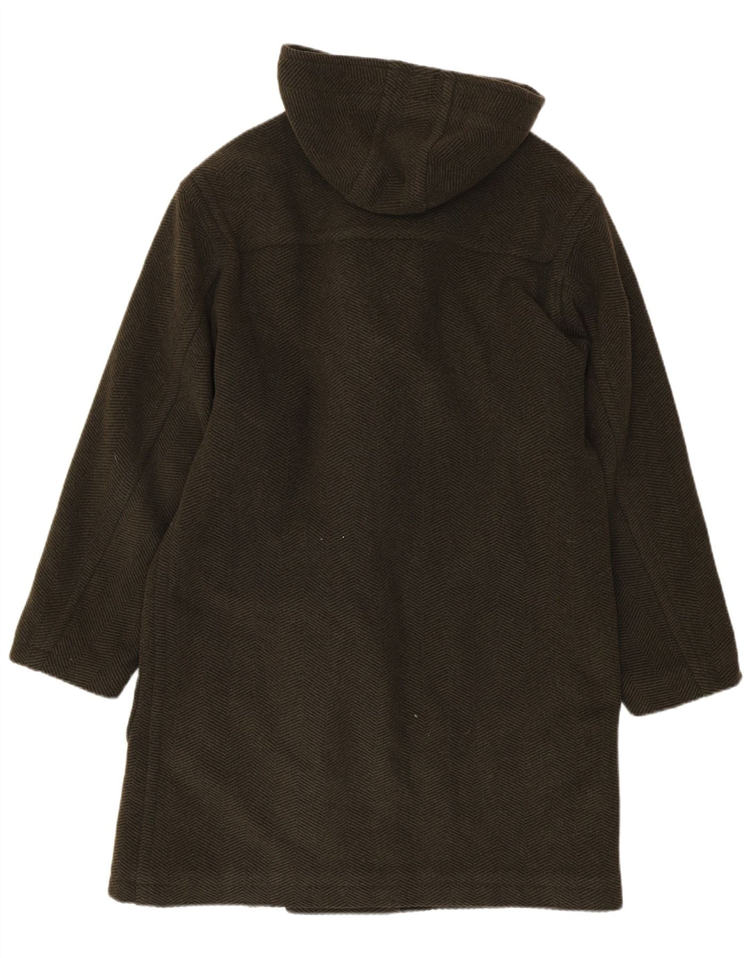 vintage Mens Hooded Duffle Coat UK 38 Laine Kaki Moyenne
