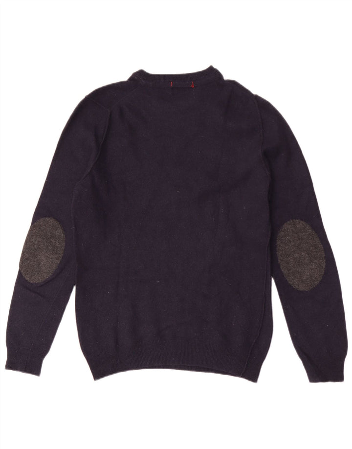 Woolrich Pull à col rond pour homme en laine bleu marine Small