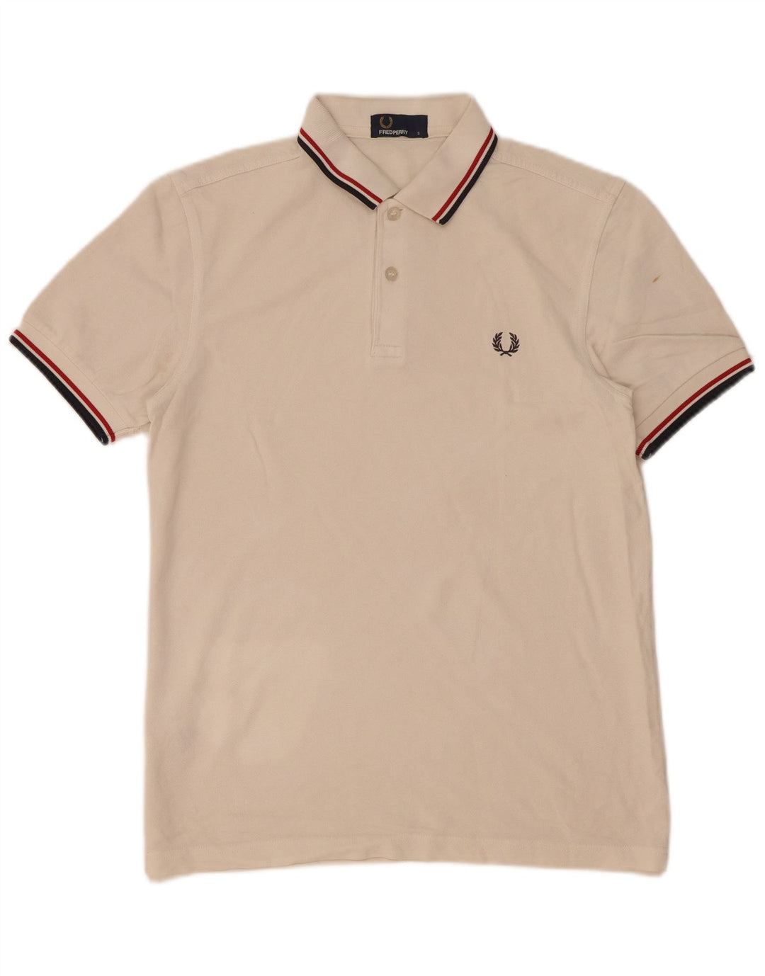 Fred Perry Polo Homme Petit Coton Rayé Blanc