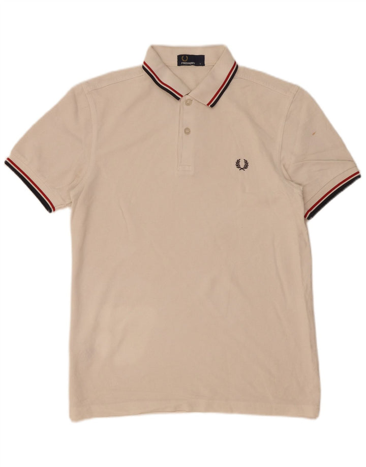 Fred Perry Polo Homme Petit Coton Rayé Blanc