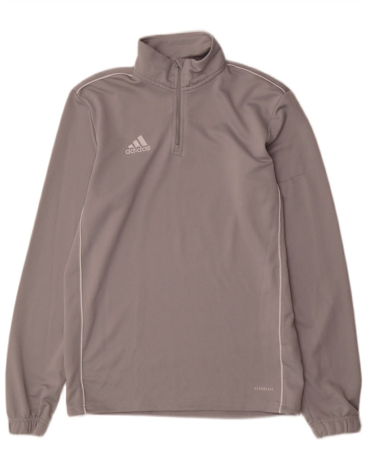 Adidas Hommes Aeroready Zip Neck Pull Survêtement Haut Petit Gris Polyester