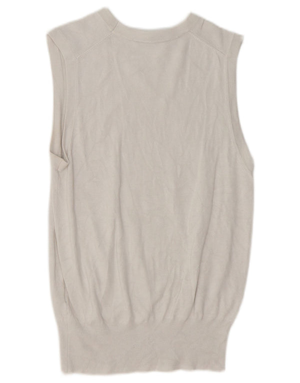 Zara Womens Vest Débardeur UK 12 Moyen Blanc
