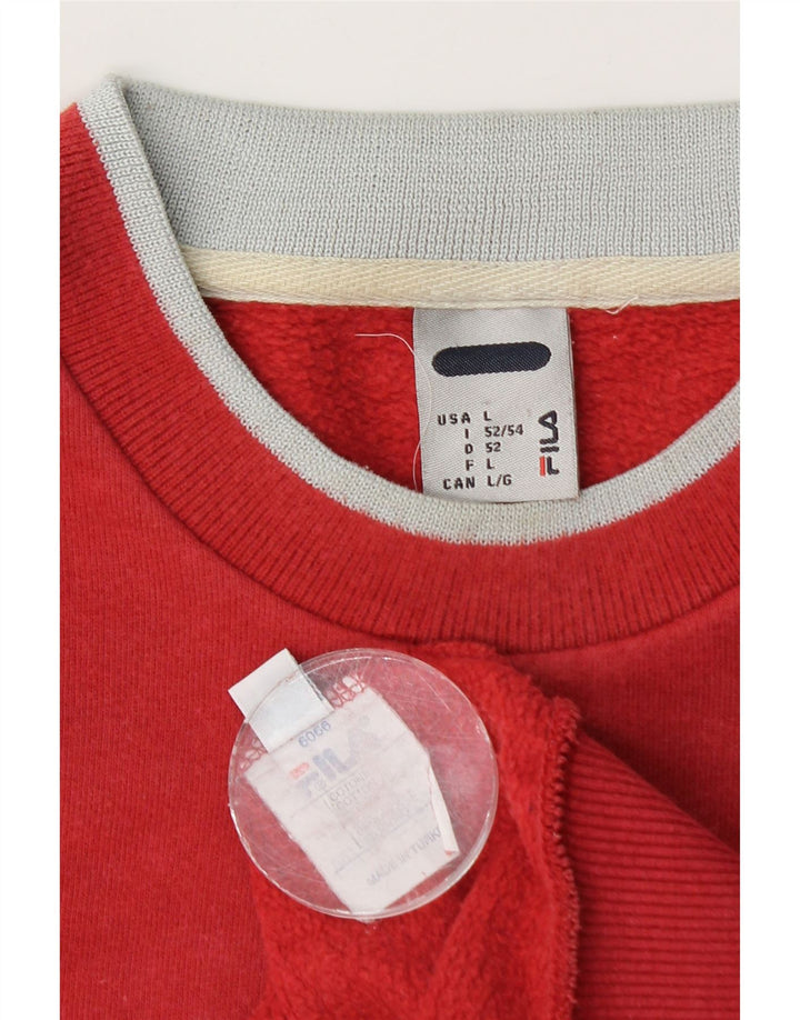 Fila Sweat-shirt pour homme IT 52/54 Large Rouge Coton