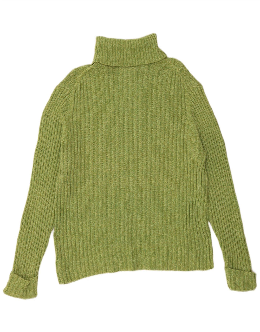 EDDIE BAUER Pull col roulé pour femme UK 18 XL Coton vert
