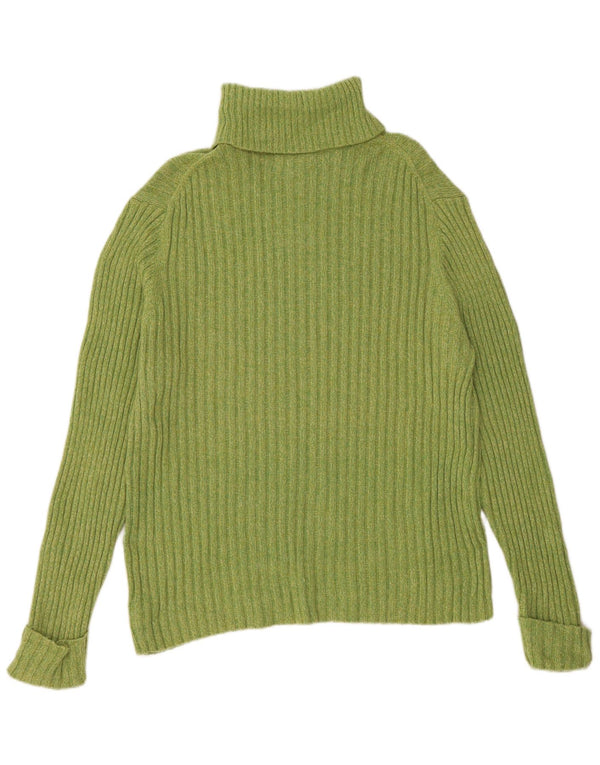 EDDIE BAUER Pull col roulé pour femme UK 18 XL Coton vert